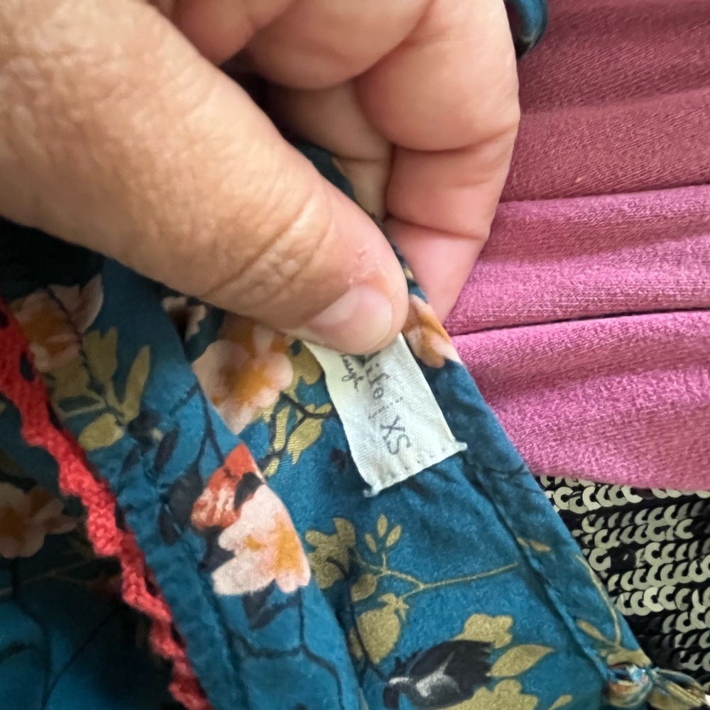 NATURAL LIFE Gigi  Sundress Teal and Red Orange - Picture 3 of 3